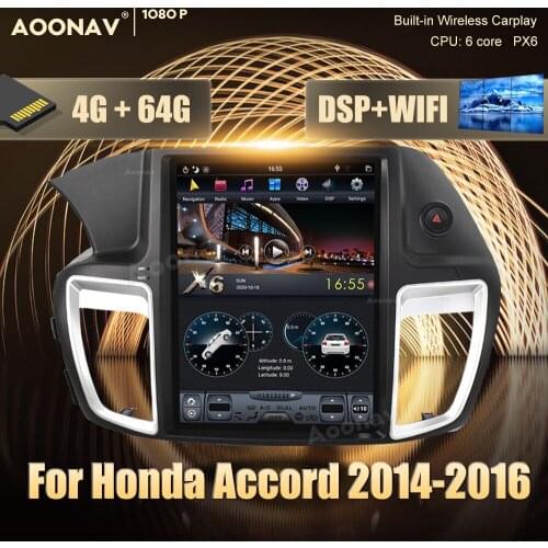 2 din Android car GPS radio multimedia player For Honda Accord 2014-2016 car GPS navigation DvD Stereo receiver player