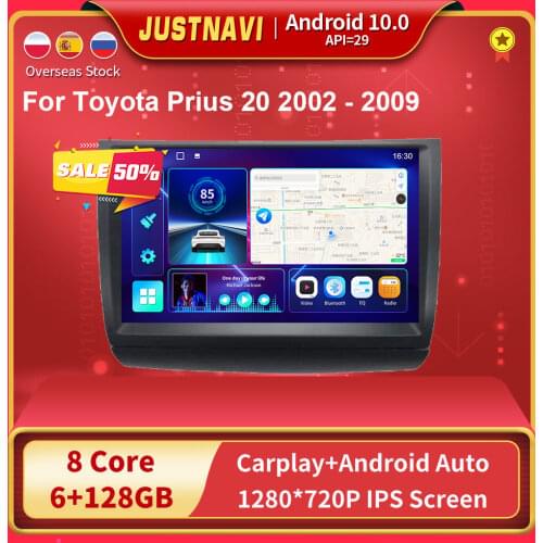 For Toyota Prius 20 2002-2009 Android 10 Car Radio Autoradio Stereo Multimedia Player 6G 128G Carplay 2din Auto Radio Connector