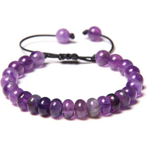 Natural Stone Amethysts Tiger Eye Beads Bracelet 8mm Quartz Crytsal Beaded Braided Charm Bracelet for Women Men Yoga Jewelry