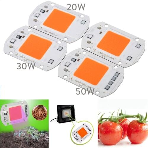 1PCS LED COB Chip 20W 30W 50W For Grow Plant Light Full Spectrum Input 220V AC For Indoor Plant Seedling Grow and Flower& Market