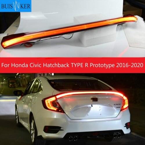 For Honda Civic Hatchback TYPE R Prototype 2016 2017 2018 2019 2020 LED Reflector Lamp Rear Fog Lamp Bumper Light Brake Light