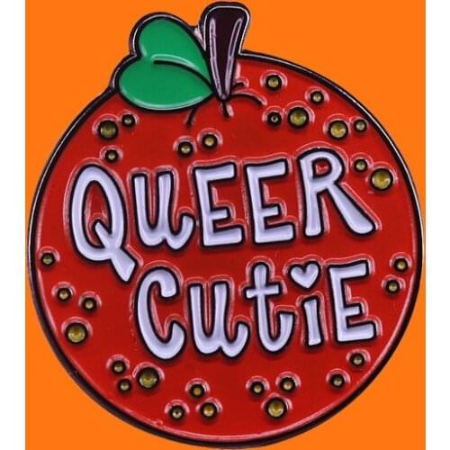 Queer Cutie Enamel Pins Cute Fruit Metal Cartoon Brooch Backpack Hat Bag Collar Lapel Badges Men Women Fashion Jewelry Gifts