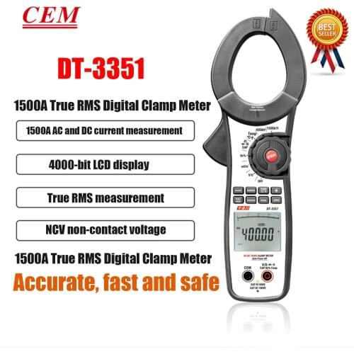 CEM DT-3351 DT-3352 DT-3353 Digital Multimeter Ture RMS Handheld Clamp Meter AUTO Inrush Current Measurement HD LCD Display