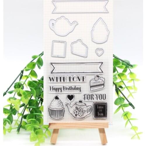 KSCRAFT With Love Clear Silicone Stamps And Cutting Dies for DIY Scrapbooking/Card Making/Kids Fun Decoration Supplies 1025