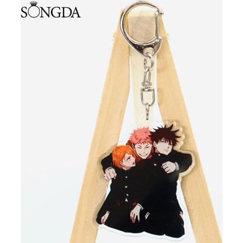 SONGDA Hot Sales Japanese Jujutsu Kaisen Acrylic Keychain Cartoon Cute Double Sided Key Chain Best Teens Decoration Gifts