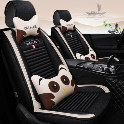 2019 new arrival not moves 4 seasons flax car seat cushion linen Fashion universal seat covers non slide auto Seat Cushions