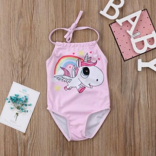 Fashion Lovely Newborn Infant Baby Girls Cotton Sleeveless Belt O-Neck Cartoon Animal Print Pink Swimwear Outfit Summer Beach