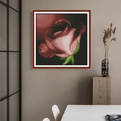 Romantic rose counted 14CT Cross Stitch Set DIY DMC Chinese Beautiful flowers Cross-stitch Kit Embroidery Needlework Home Decor