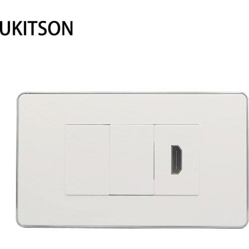 Silver Side Elbow HDMI2.0 Wall Socket 90 Degree Right Angle HDMI-Compatible Plug Faceplate 120x70mm