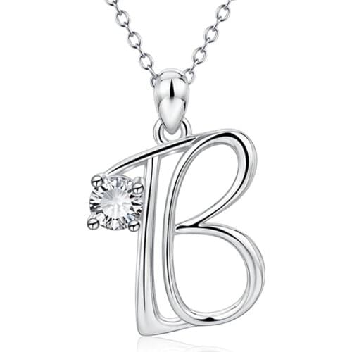 New Minimalist silver color 26 A-Z Letter Name Initial Necklaces for Women/Girls Long Big Letter Pendant Necklace