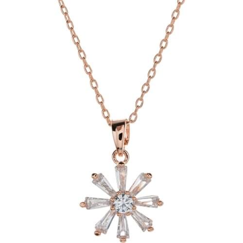 Korean high-quality fashionable temperament sunflower Zircon Pendant suitable for women/girls wedding party jewelry gifts D-030