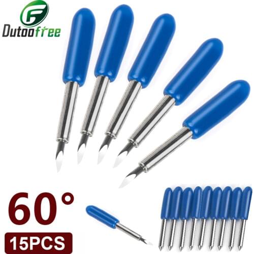 Tungful 60 Degreel Roland Cricut Cutting Plotter Vinyl Cutter Knife Plotter Carbide Tungsten Blades Offset 15pcs