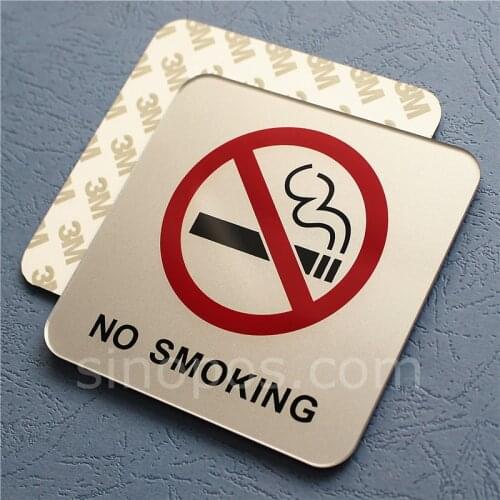 Self-adhesive No Smoking Signs, acrylic door signage wall window non-smoking tobacco free panel smoke prohibited sticker poster