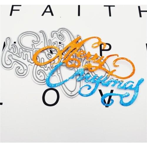 Merry Christmas Words Carbon Steel Cutting Die Scrapbook Embossing Dies Cut Stencils DIY Decoration Metal Paper Cards Template