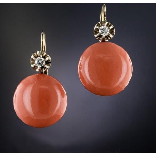 Round&Drop Shaped Orange Stone Pendant with Rhinestone Flower Earrings Bridal Retro Earrings for Women Christmas Gift Jjewelry
