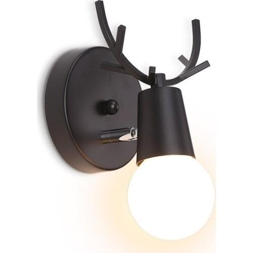 Nordic Adjustable LED Wall Light Colorful Cartoon Deer Antlers Bedroom Reading Sconce Wall Mounted Children Room Lighting WJ914