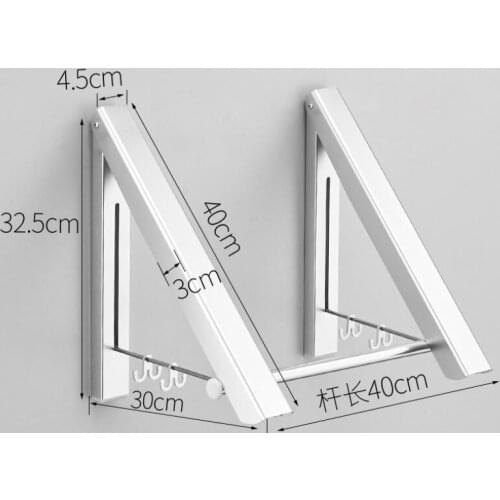 Space aluminum Folding Invisible clothes hanger Wall-mounted laundry rack Bedroom Coat Rack