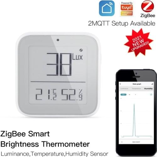 Smart Zigbee Brightness Thermometer Real-time Light Sensitive Temperature And Humidity Detector With Tuya Smart App With Gateway
