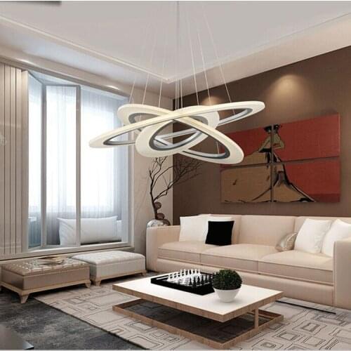Modern led Acrylic rings pendant light Lamparas De Techo Home Lighting For Dining Room AC85-260V Suspension Luminaire Lights