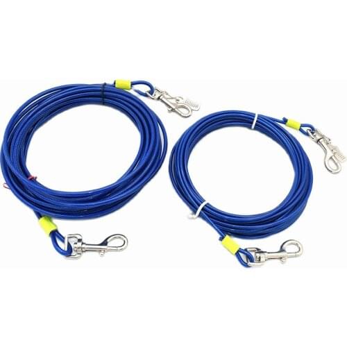 25/30ft tie-out cable for dogs Cable Lead Pet 75/120lbs with Tiny Comb Swivel clasp Drag leash rope for Camping or the Garden