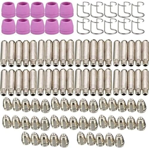 Welding Nozzle 100pcs Plasma Cutter 60A AG-60 Tip Electrode Consumable Accessories Kit of High Temperature Resistance