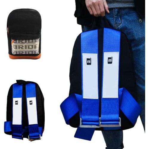 Fabric Straps Style School Backpack Car Canvas Backpack Bride Bag Racing Straps Backpack Wallet Key Case For JDM Style Racing 4