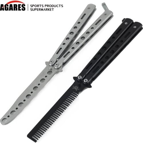 Training Folding Knife Outdoor Camping Practice Comb Stainless Steel Folding Multi-tool Ractice Butterfly In Knife Trainer