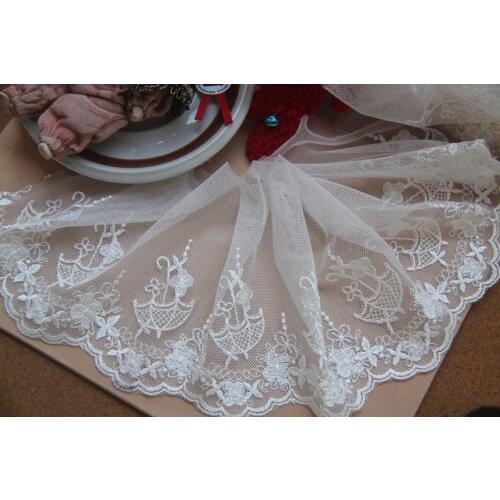 10Yards Embroidery Embroidered Lace Trim Mesh Tulle White Black Fabric for Lingerie Underwear Home Textile Dress Decor