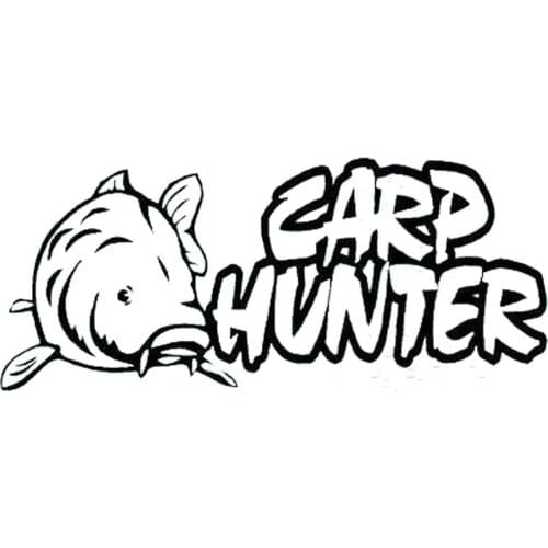 16cm*6.5cm Car Styling Carp Hunter Fishing Vinyl Stickers Accessories C5-1694