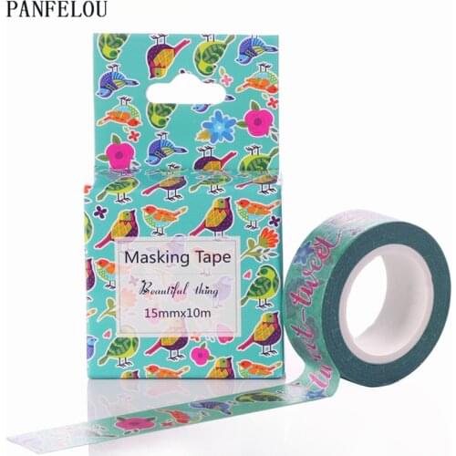 10M*15mm Flowers birds stickers Washi Masking tape Quality good price HOT sell DIY Scrapbook Embellishments Decoration