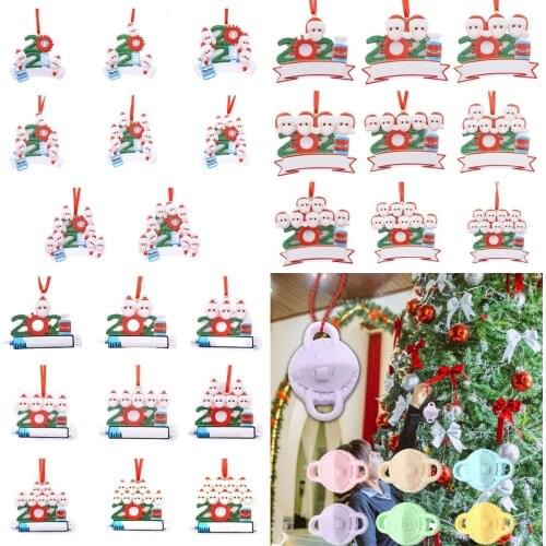 2022 Quarantine Christmas Best Wishes Party Decoration Gift Santa Claus With Mask Personalized Xmas Tree Ornament All Series