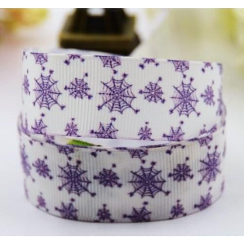 22mm 25mm 38mm 75mm Ruban satin Halloween spider web Cartoon Character printed Grosgrain Ribbon party decoration X-00480 10Yards