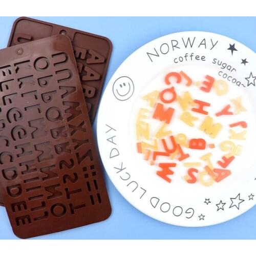 26 English Alphabet Silicone Chocolate Mold for Kitchen Candy Jelly Pudding Dessert Cakes Baking Tray Bakeware Decorating Tools