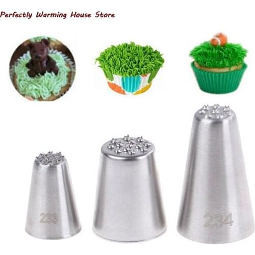 3Pc High Quality Cream Decoration Mouth Small Grass Shape Cream Nozzle Baking Tools Grass Cream Icing Nozzles Pastry Decorate