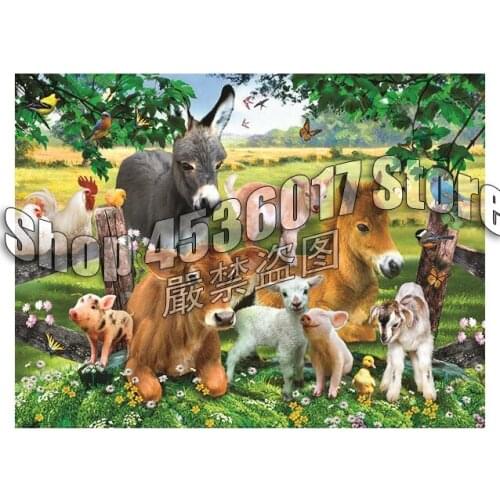 On the Farmland DIY Full Diamond Embroidery Diamond Painting Mosaic Cross Stitch Animals Farm Art Needlework Crafts Home Decor