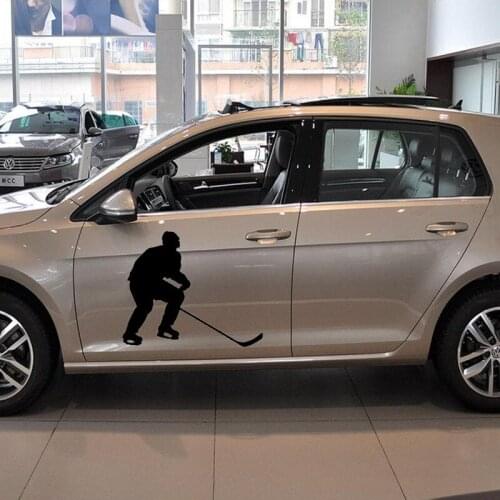 58cm x 49cm 2 x Sport Ice Hockey Player Graphic (one For Each Side) Car Sticker For Cars Side, Truck Door Vinyl Decal 8 Colors