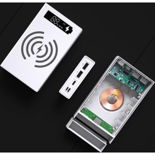 Wireless Charging LCD Display DIY 18650 Battery Case Power Bank Shell Portable External Box without Battery Powerbank Protector