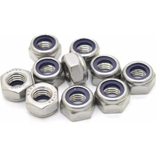 M2M2.5M3M4M5M6M8M10M12M16 DIN985 Lock nut,Locking nut,Self lock nut,Stainless Steel Nylock Self Locking 304 DIN985