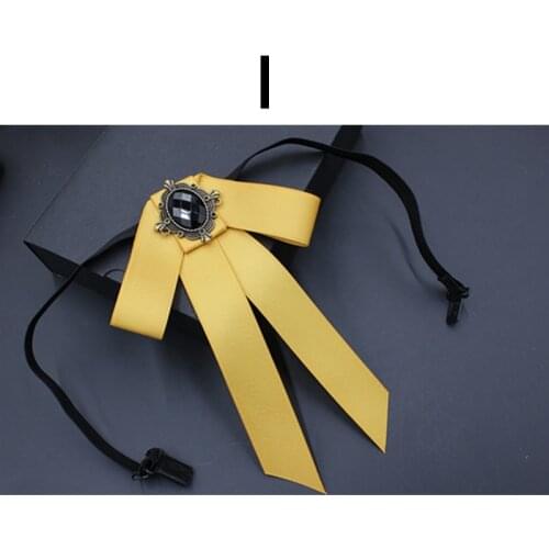 Fashion Inlaid Crystal Big Bow Tie Crystal Tassel Silk Bow Tie Men And Women Retro Brooch Tops Jewelry Pins