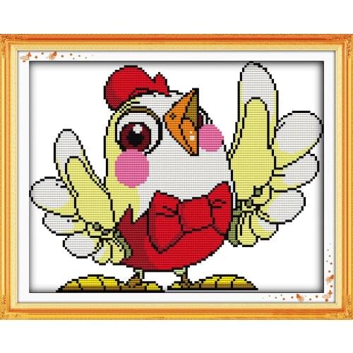 Loud singing cross stitch kit cock bird animal 14ct 11ct count printed canvas x stitching embroidery DIY handmade needlework