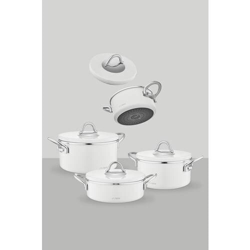 Lilies Graye Pots Set rice cookware casserole cookware dining cookware ultra stylish modern white pots of