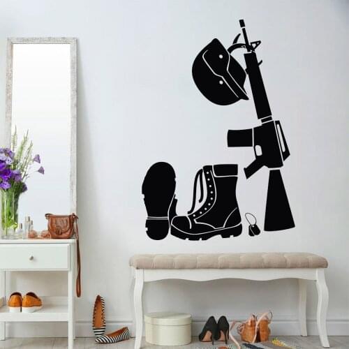 The Soldiers Kit Wall Stickers Army War Memrobillia Wall Decals Decoration Living Room Big Door Entry Way Wall Window Decor Y440