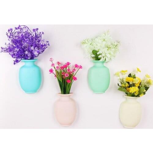 Wall-mounted dried flower vase plastic European-style ornaments modern minimalist bedroom living room wall mini ornament vase