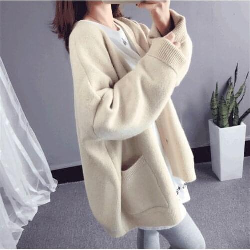 ZG1595 new 2020 new spring and autumn womens fashion knitted loose students cardigans sweaters coat cheap wholesale