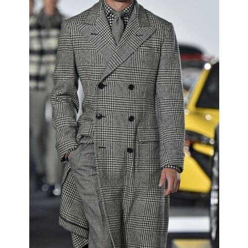 2021 New Grey Groom Wear Slim Fit High Quality Wedding Dress Business Suits Prom Party Suits Two Pieces Suits(Long Coat+Pants)