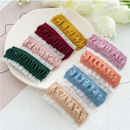 New folds macaron color BB clip womens side clip color lace side hair clip all-match headdress