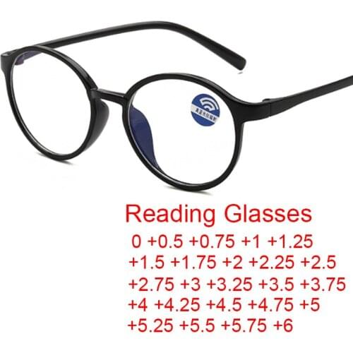 New Retro Blue Blocking Eyeglasses Vintage Round Glasses Frame Men Women Computer Reading Glasses Oculos Diopters 0 to +6.0
