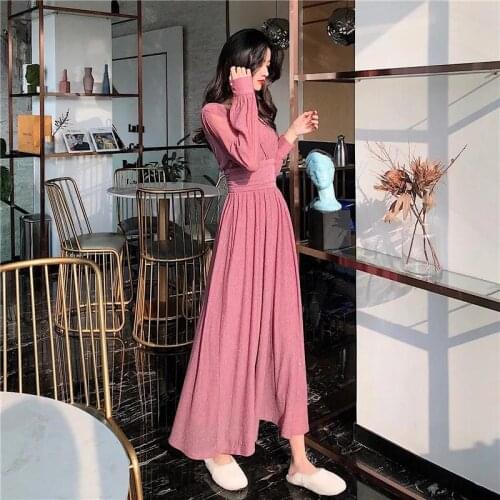 Autumn Fashion Women Long Sleeve Maxi Dress Draped High Waist Elegant Long Dress Women Shiny Sexy Party Dresses Vestidos