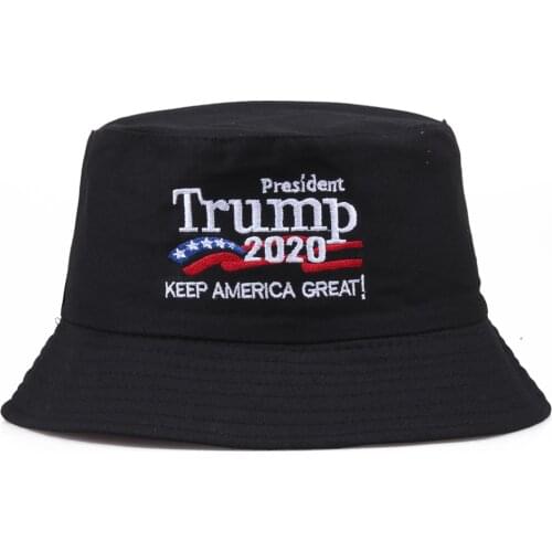 Trump 2020 Bucket Hat Brand Summer Hat Women Men Panama Flat Caps Sun embroidery Visor Fishing Fisherman Bob Hat