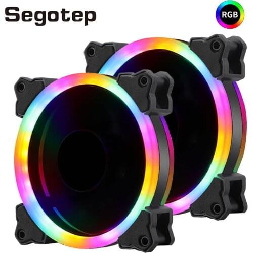 Segotep GE-12 Cpu Cooler Fans RGB 120 Colorful aperture 24.8dB(A) Mute PC Cooler Fan 3Pin+Large 4Pin Radiator For Chassis Fan